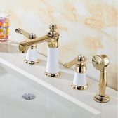 Juno Luxurious 4 pcs Dual Holder Three Hole Bathtub Faucet