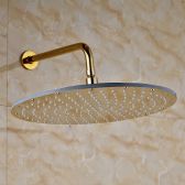 Juno Luxury  LED  Round 16 inches Gold Finish Wall Mount Shower Head