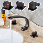 Juno Curved Black Sink Faucet Dual Handle Deck Mount Bathroom Faucet