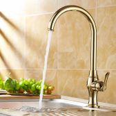 Juno New Gold Finish Kitchen Faucet Brass Water Tap