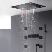 New 5 Function Super Luxury Oil Rubbed Bronze Shower Head With 4 LED Rainfall Shower System
