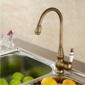 Juno New Antique Brass Hot & Cold Deck Mounted Single Handle Kitchen Faucet