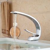 Juno New Palm Bright Chrome Deck Mount Bathroom Sink Faucet