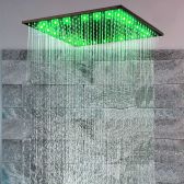 Juno Square Color Changing LED Oil-Rubbed Bronze Rain Shower-Head
