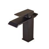 Juno Michigan Oil Rubbed Bronze Single Handle Bathroom faucet with LED Lights Waterfall Basin Sink Faucet
