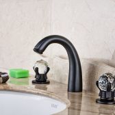 Juno Oil Rubbed Bronze Deck Mounted Double Crystal Handle Mixer Faucet