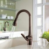Juno Oil Rubbed Bronze Long Neck Waterfall Kitchen Faucet
