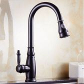 Juno Black Kitchen Sink Faucet with Pull-Down Sprayer