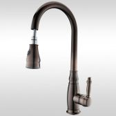 Juno Oil Rubbed Bronze Single Hole Pull Out Faucet for Kitchen Basin