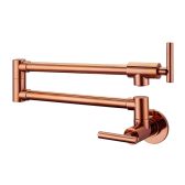 Juno Rose Gold Pot Filler Sink Faucet Wall Mounted Kitchen Tap