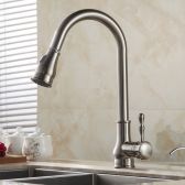 Juno Pull Out Sink Kitchen Mixer Faucet Brushed Nickel