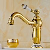 Juno Single Handle Deck Mount Vessel Sink Faucet in Gold Plated Faucet