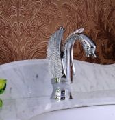 Juno Single Handle Chrome Swan Bathroom Faucet