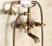 Juno Solid Brass Antique Design Claw Foot Wall Mount Bathtub Faucet