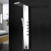 Juno Stainless Steel LED Rainfall Waterfall Shower Panel with Hand Held Shower Head