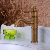 Juno Stylish Hand Pump Antique Brass Bathroom Faucet 