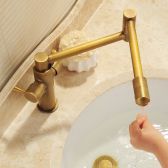 Juno Stylish Swivel Folding Deck Mount Dual Handle Bathroom Faucet  