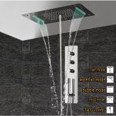 Super Luxury Shower 5 Function Recessed Ceiling Mount LED Large Shower Set System