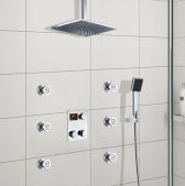Juno Thermostatic Ceiling Mount Large Shower Head In-wall Shower Faucet