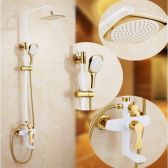Juno Turin Antique Wall Mount Shower And Bathtub Dual Handle Faucet Set 