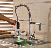 Juno Two Spouts Kithchen Sink Faucet with Single Handle & LED Lights