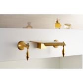 Juno Florence Gold Finish Wall Mount Waterfall Bathroom Sink Faucets