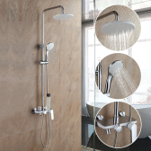 Juno Sleek Rain Polished Chrome Wall Shower Mixer & Shower Faucet With Handheld Shower