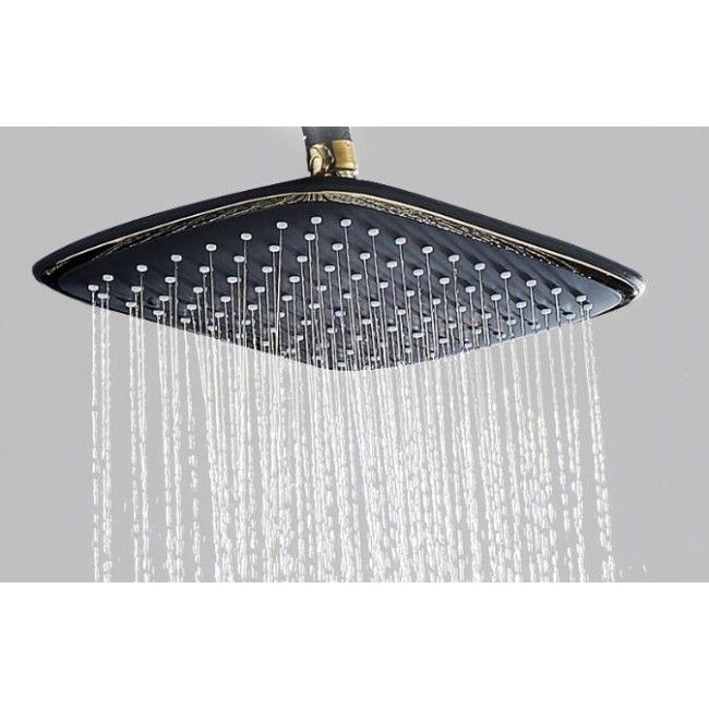 Rich Luxury Design Natural Rain Waterfall Painted Wall Mount Shower Head with Handheld Shower