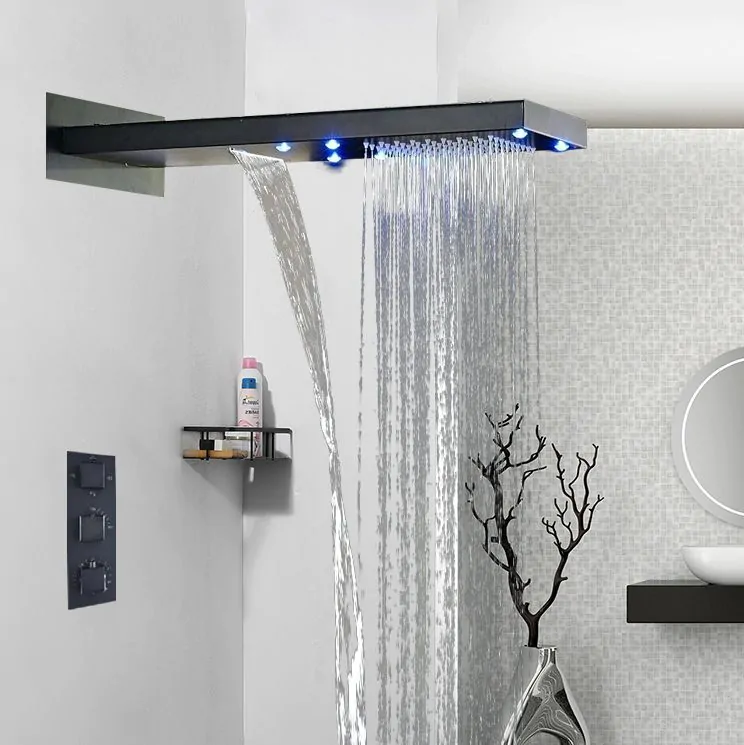 22 Dark LED Oil Rubbed Bronze Rain Shower Head