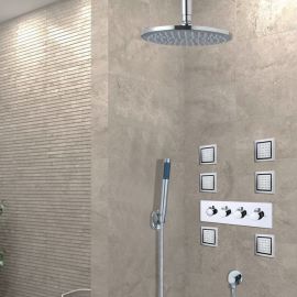 Allora Chrome Finish Rain Shower System with Handheld Shower Head