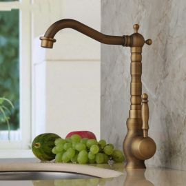 Antique Bronze Long neck Kitchen Sink Faucet 