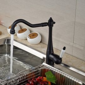Black Oil-Rubbed Bronze Single Handle Kitchen Sink Faucet 