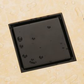 Blackened Solid Brass 4 x 4 inches Square Bathroom Drain