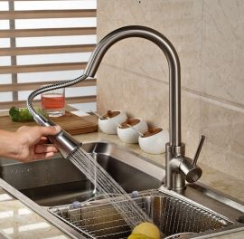  Brushed Nicket Kitchen Faucet with Pullout Spout