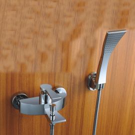 Chrome Polished Luxury Waterfall Wall Mounted Handheld Bathroom Shower