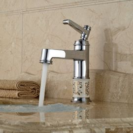Ceramic Body Bathroom Sink Single Handle Faucet