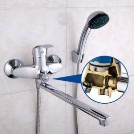 Chrome Wall Mounted Single Handle Bathroom Shower Faucet