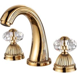 Lara Crystal Dual Handle Sink Faucet Mixer Tap Gold Faucet