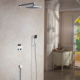 Digital Display Rain Shower Head Set with Handheld Shower