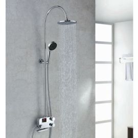 Juno Rainfall Chrome Plated Digital Shower Head Set - Handheld Shower