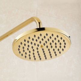 Juno Gold Finish Wall Mounted Round 8 Inches Rain Shower