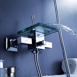Glass Waterfall Wall Mounted Bathroom Faucet