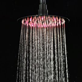Juno 10 inch Brass Chrome Water Powered LED Shower Head 16 LED Lights
