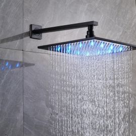 Juno 10 Oil Rubbed Bronze Square Color Changing LED Rainfall Shower Head