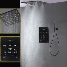 Black thermostatic shower system