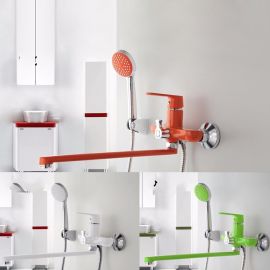 Colourful Single Handle Wall Mounted Faucet with Hand Held Shower