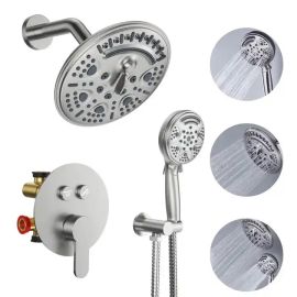 Juno Commercial Brushed Nickel Finish Wall Mounted Shower Set