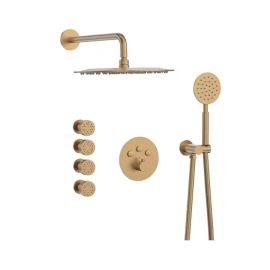 Juno Commercial Gold Finish Wall Mounted Single Handle Shower Set