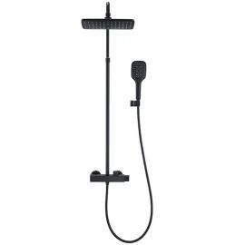 Juno Commercial Matte Black Wall Mounted Single Handle Bathroom Exposed Shower Set