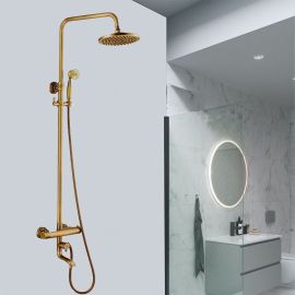 Juno Roman Brass Shower Head and Hose With Hand Held shower